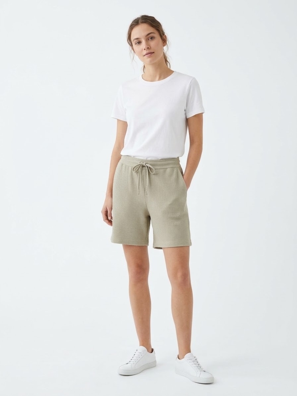 Target Women's Waffle-Knit Drawstring Shorts in Olive Green Size XXL NWT